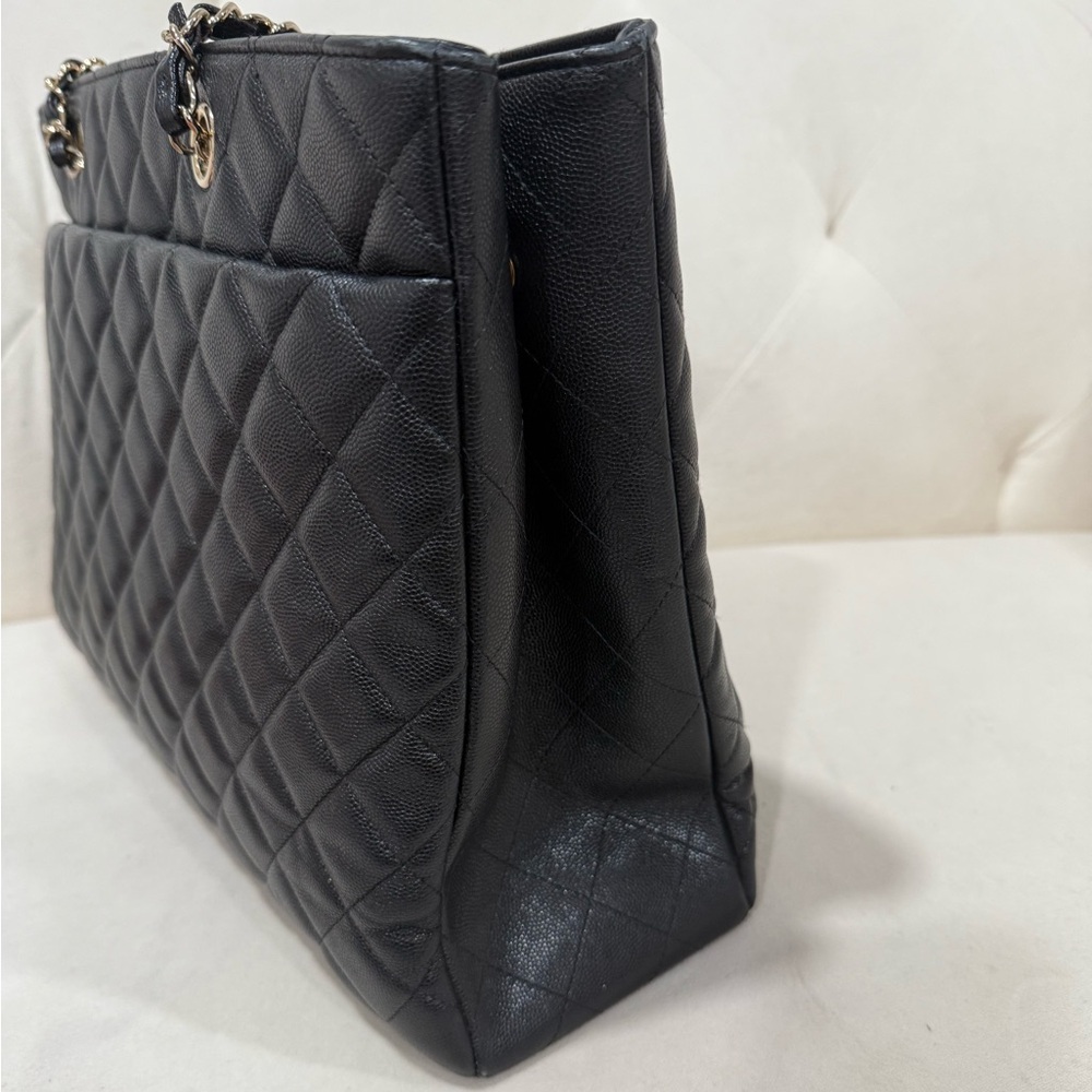 Chanel Classic Cc Black Caviar Large Shopping Tote Gold tone hardware microchip - Picture 6 of 12